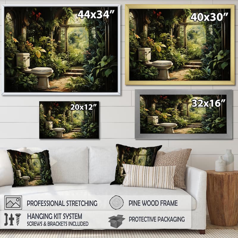 Designart "Bathroom Toilet Fresh Botanicals II" Bath & Laundry Wall Art